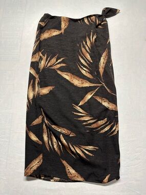 Dana Buchman 100% Silk Palm Print Wrap Skirt - Size 12 - EUC